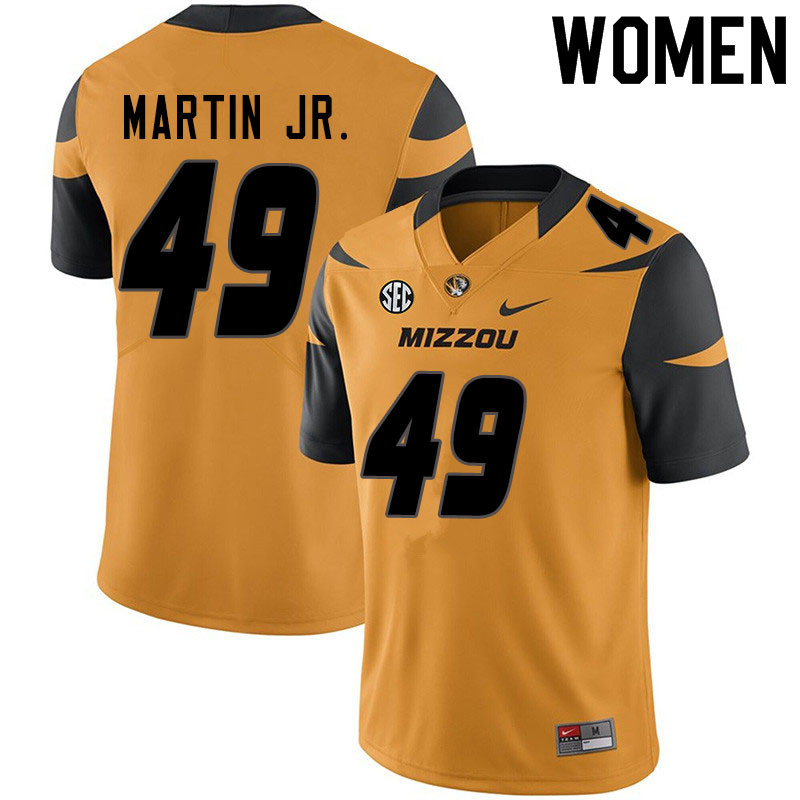 Women #49 Sci Martin Jr. Missouri Tigers College Football Jerseys Sale-Yellow